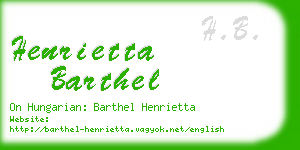 henrietta barthel business card